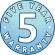 5 year warranty